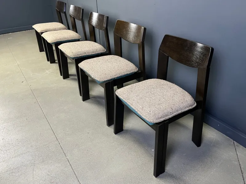 Pamono Vintage Brutalist Dining Chairs, 1970s, Set of 5> Side Chairs & Dining Chairs