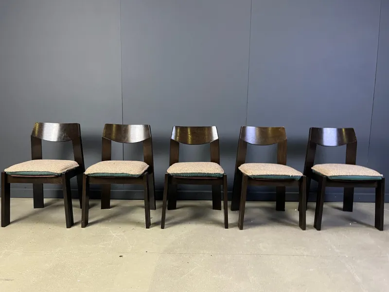 Pamono Vintage Brutalist Dining Chairs, 1970s, Set of 5> Side Chairs & Dining Chairs