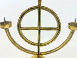 Pamono Vintage Brutalist German Brass Candleholder, 1970s><noscript><img width=