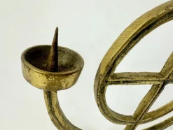 Pamono Vintage Brutalist German Brass Candleholder, 1970s><noscript><img width=