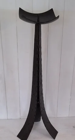 Pamono Vintage Brutalist German Candlestick in Black Wrought Iron, 1970s> Candleholders