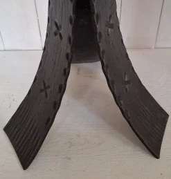 Pamono Vintage Brutalist German Candlestick in Black Wrought Iron, 1970s><noscript><img width=
