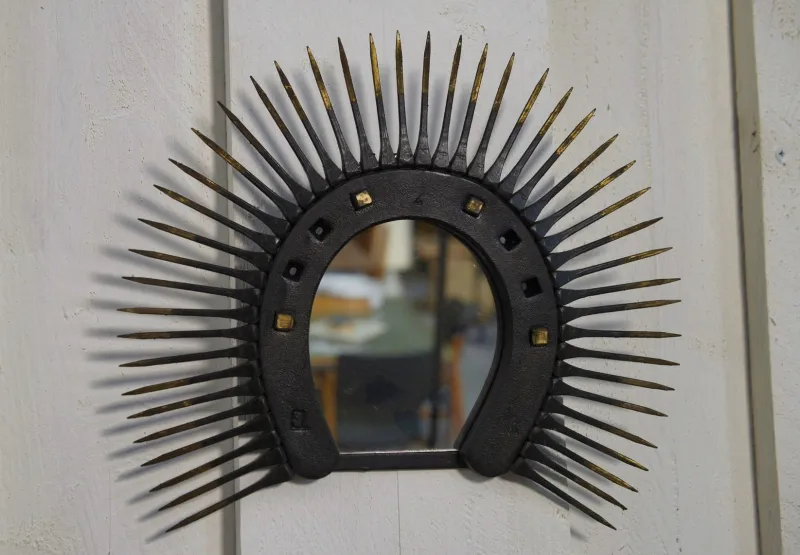 Best Pamono Vintage Brutalist Horseshoe Mirror, 1960s
