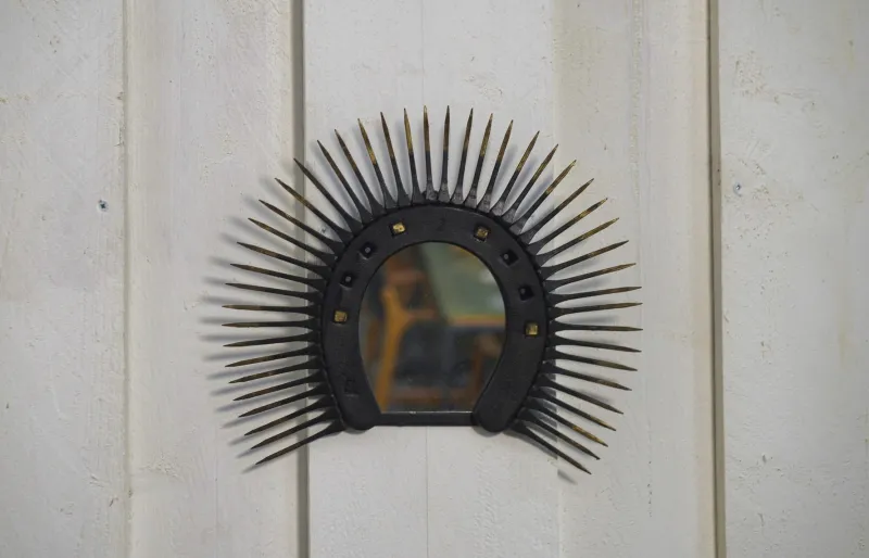 Best Pamono Vintage Brutalist Horseshoe Mirror, 1960s
