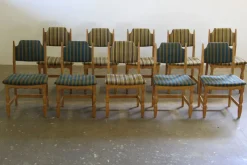 Clearance Pamono Vintage Brutalist Oak Dining Chairs by Henning Kjærnulf, 1960s, Set of 6