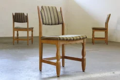 Pamono Vintage Brutalist Oak Dining Chairs by Henning Kjærnulf, 1960s, Set of 10><noscript><img width=