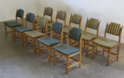 Pamono Vintage Brutalist Oak Dining Chairs by Henning Kjærnulf, 1960s, Set of 4> Side Chairs & Dining Chairs