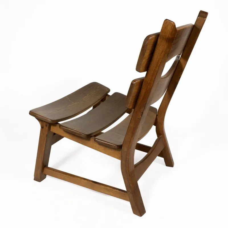 Clearance Pamono Vintage Brutalist Oak Fireplace Lounge Chairs & Side Table by Dittmann for Awa, 1960s, Set of 3