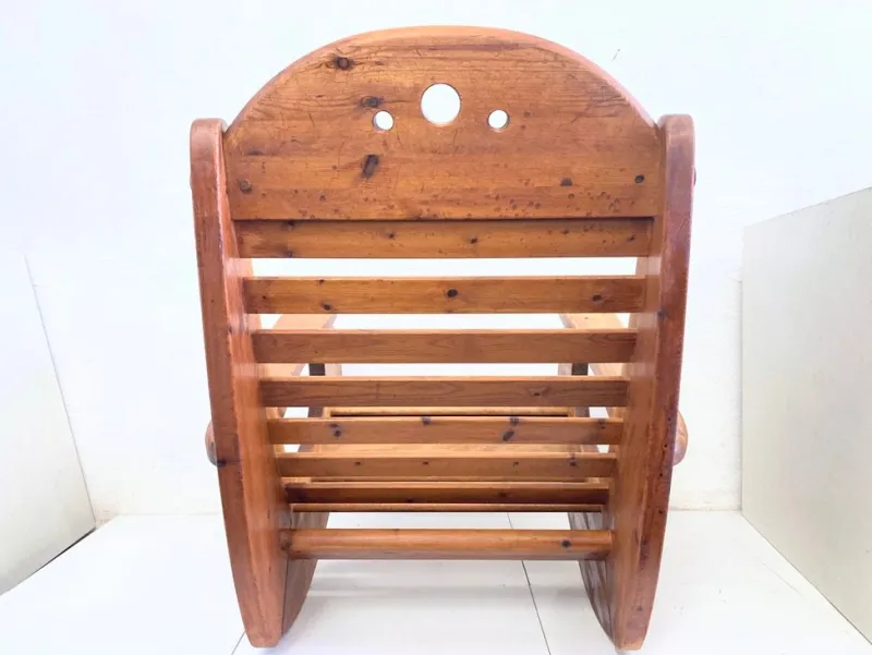 Hot Pamono Vintage Brutalist Rocking Chair in Pine by Wasa, 1970s