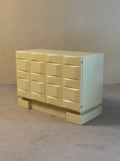 Pamono Vintage Brutalist Sideboard Cabinet with Graphic Panelled Doors, 1970s><noscript><img width=