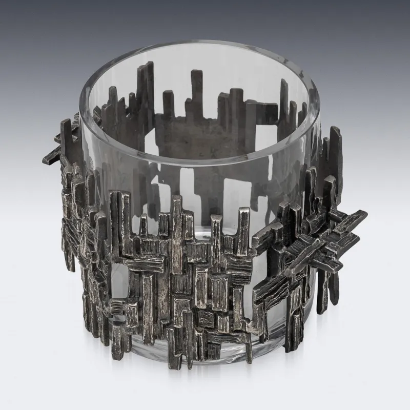 Outlet Pamono Vintage Brutalist Silver-Plated Ice Bucket, 1960s