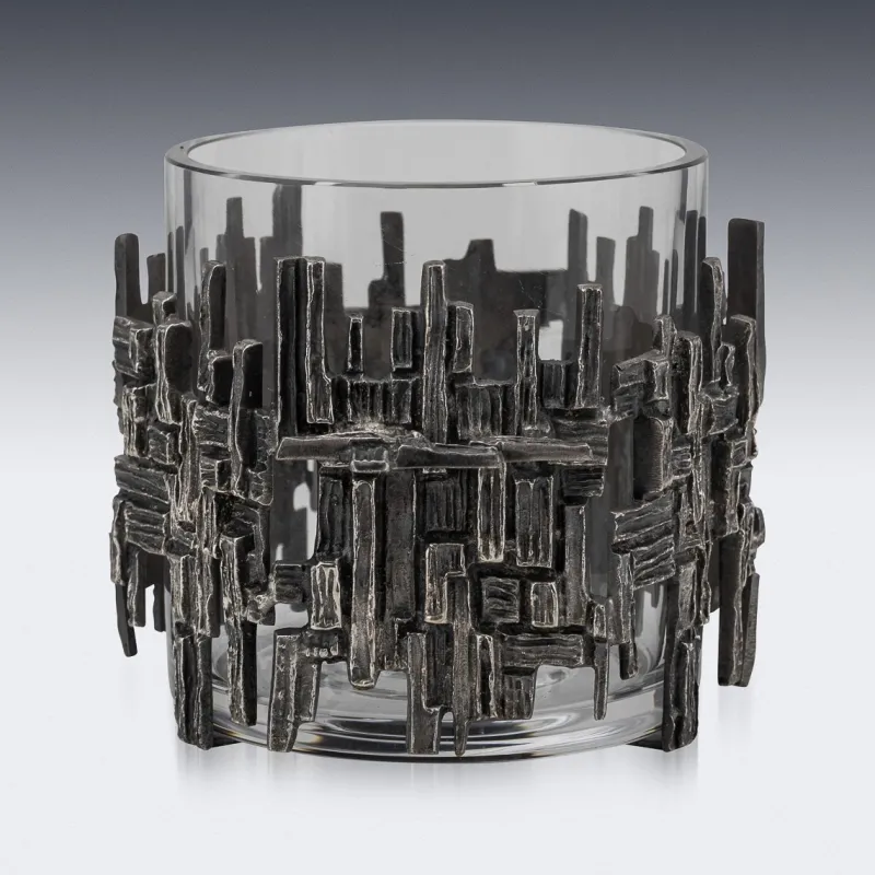 Outlet Pamono Vintage Brutalist Silver-Plated Ice Bucket, 1960s