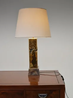 Pamono Vintage Brutalist Table Lamp in Bronze by David Marshall, 1980s><noscript><img width=