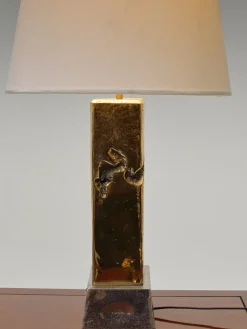 Pamono Vintage Brutalist Table Lamp in Bronze by David Marshall, 1980s><noscript><img width=