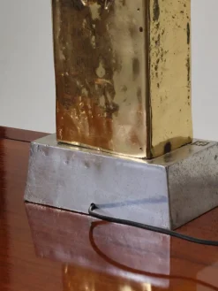 Pamono Vintage Brutalist Table Lamp in Bronze by David Marshall, 1980s><noscript><img width=