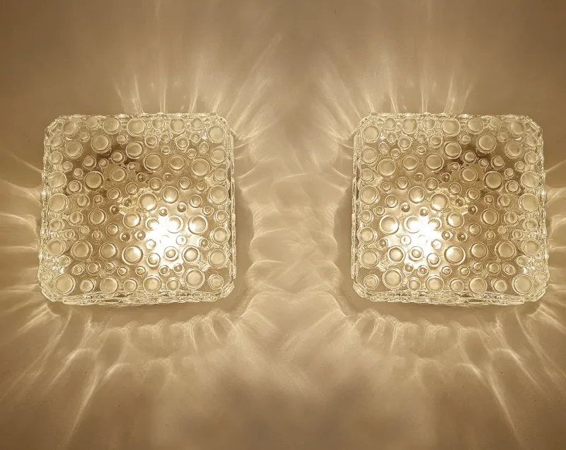 Pamono Vintage Bubble Glass Sconces from Erco, 1960s, Set of 2> Wall Lights & Sconces