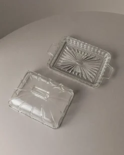 Pamono Vintage Butter Dish in Glass, 1940s