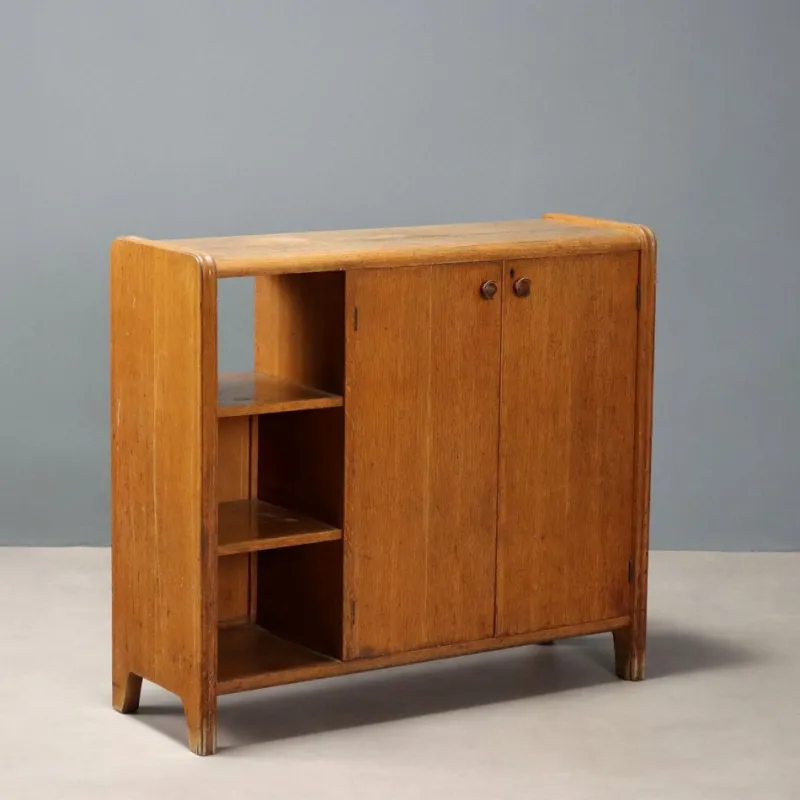 Pamono Vintage Cabinet in Oak Veneer, Italy, 1950s-1960s> Sideboards & Buffets