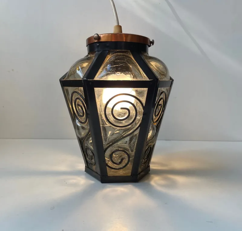 Hot Pamono Vintage Cage Blown Pendant Lamp in Grey Murano Glass, 1970s