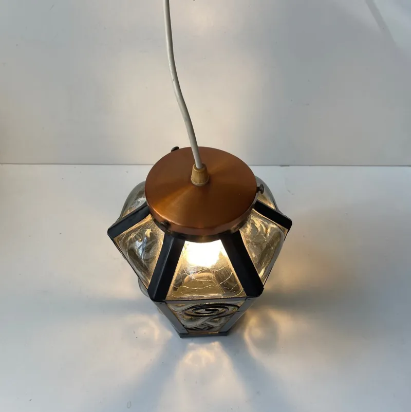 Hot Pamono Vintage Cage Blown Pendant Lamp in Grey Murano Glass, 1970s
