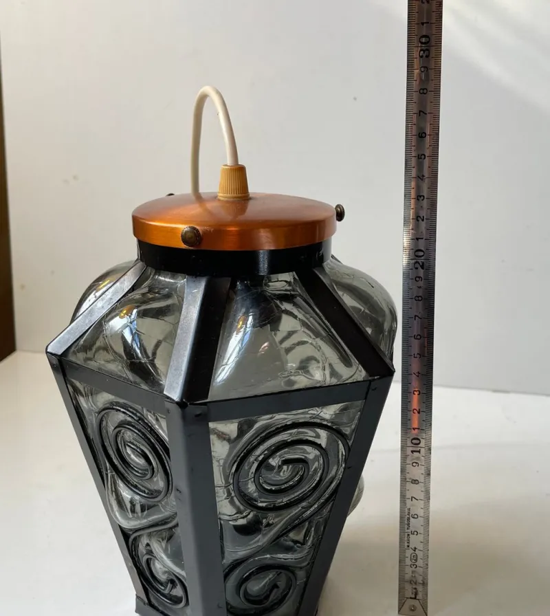 Hot Pamono Vintage Cage Blown Pendant Lamp in Grey Murano Glass, 1970s