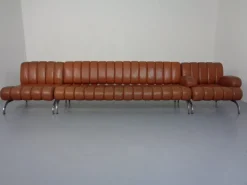 Pamono Vintage Camel Leather Sofa and Chairs by Karl Wittmann for Wittmann Möbelwerkstätten, 1960s, Set of 3><noscript><img width=