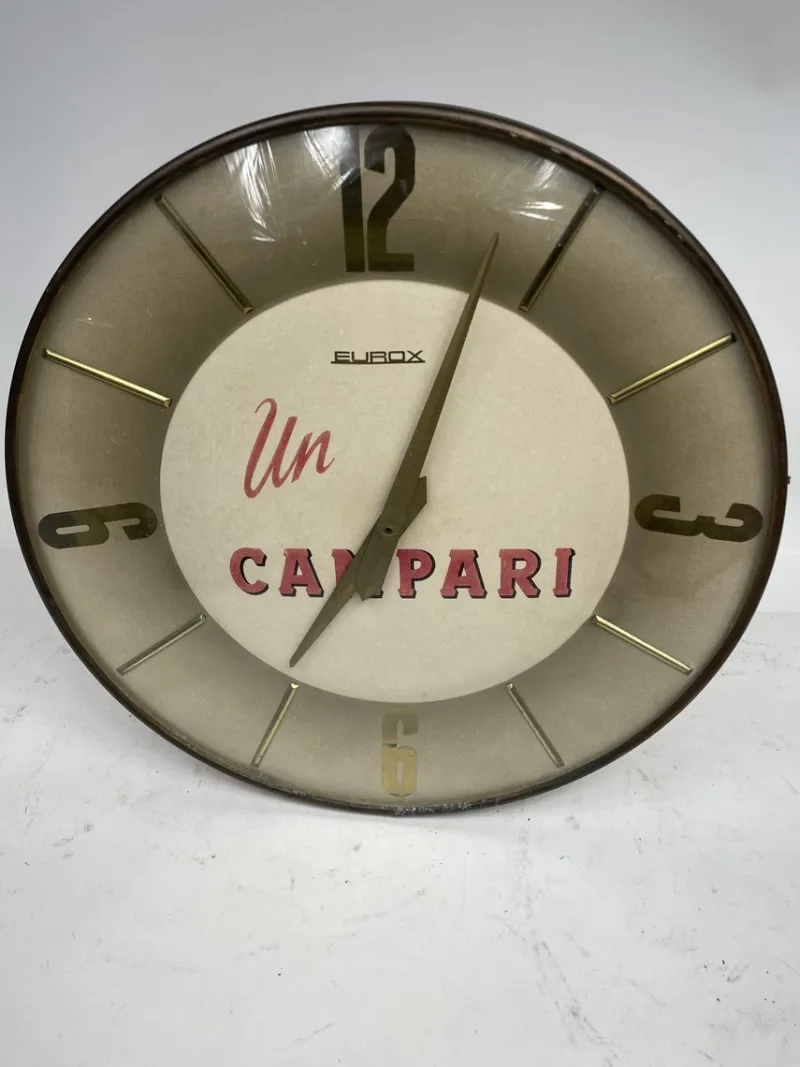 New Pamono Vintage Campari Clock, 1950s