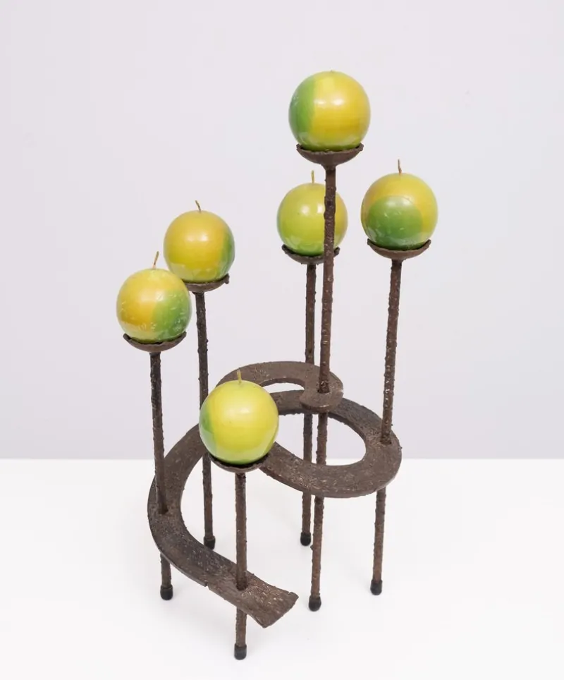 Hot Pamono Vintage Candleholder in Wrought Iron, 1970s