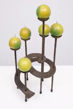 Hot Pamono Vintage Candleholder in Wrought Iron, 1970s