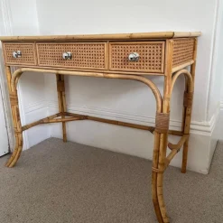 Online Pamono Vintage Cane and Bamboo Dressing Table with 3 Drawers