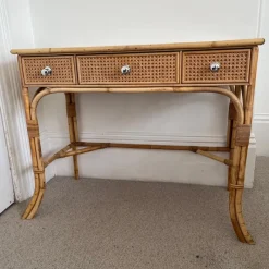 Online Pamono Vintage Cane and Bamboo Dressing Table with 3 Drawers