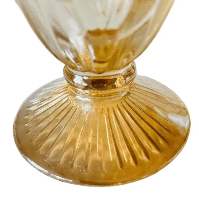 Pamono Vintage Carnival Vase in Iridescent Peach Glass by Jeannette, 1950s