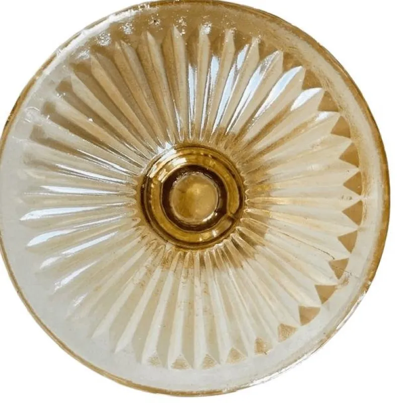 Pamono Vintage Carnival Vase in Iridescent Peach Glass by Jeannette, 1950s