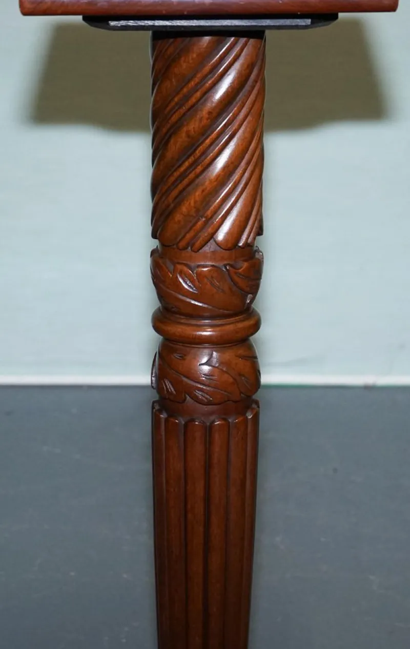 Pamono Vintage Carved Hardwood Barley Twist Pedestal Stand> Pedestals And Columns