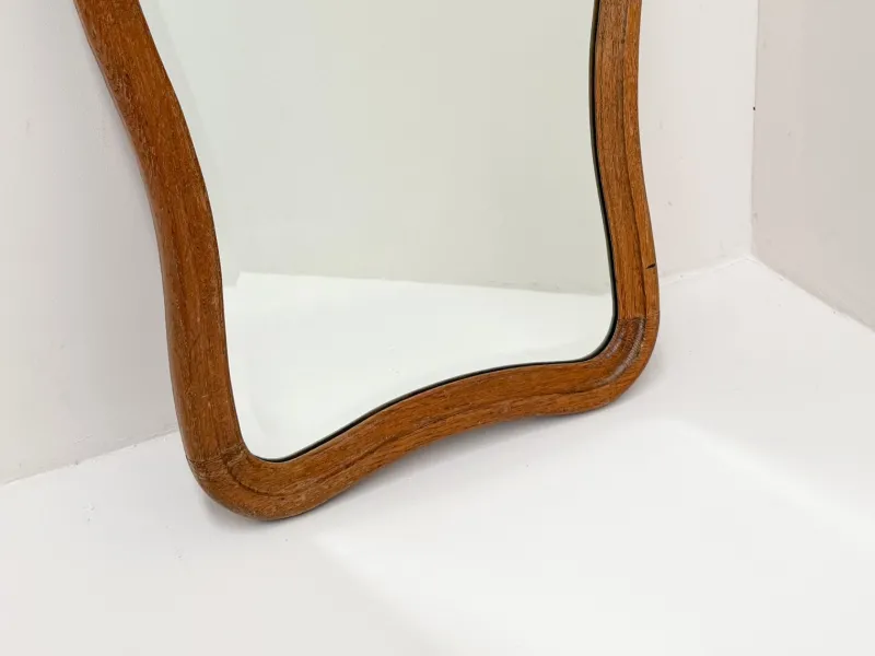 Pamono Vintage Carved Wood Framed Wall Mirror, 1930s> Mirrors