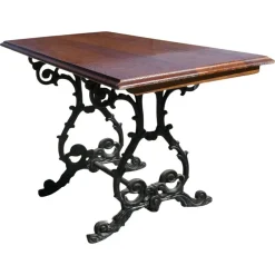 New Pamono Vintage Cast Iron and Oak Garden Table, 1920