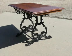 New Pamono Vintage Cast Iron and Oak Garden Table, 1920