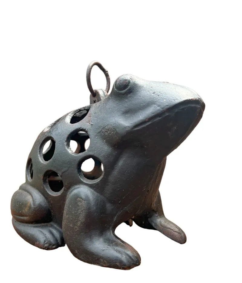 Pamono Vintage Cast Iron Frog Lantern Incense Candleholder, 1970s> Garden Accessories