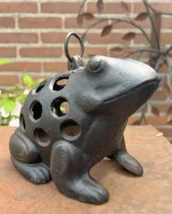 Pamono Vintage Cast Iron Frog Lantern Incense Candleholder, 1970s><noscript><img width=