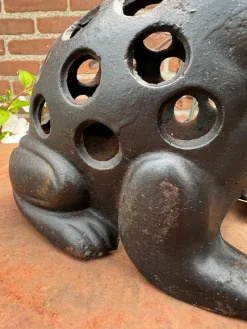 Pamono Vintage Cast Iron Frog Lantern Incense Candleholder, 1970s><noscript><img width=