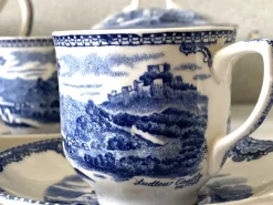 Pamono Vintage Castles Blue Edit Coffee Chocolate Tea Set from Johnson Brothers Bros, 1950s, Set of 15><noscript><img width=