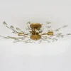 Pamono Vintage Ceiling Light in Gold Metal with Foliage Decoration, 1990s