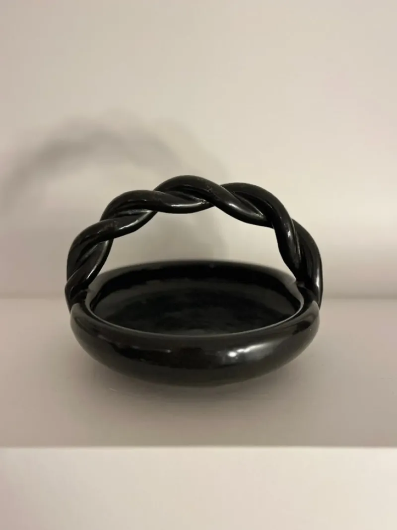 Pamono Vintage Ceramic Basket from Accolay, 1970s