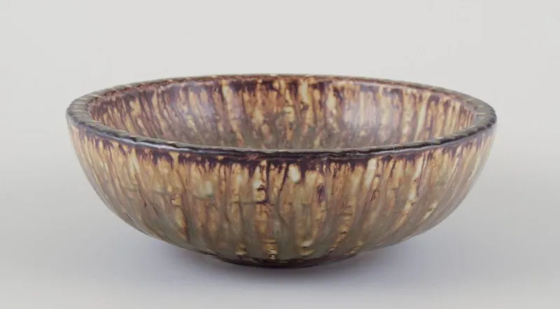 Pamono Vintage Ceramic Bowl in Birch Tree Glaze by Gunnar Nylund for Rörstrand> Bowls