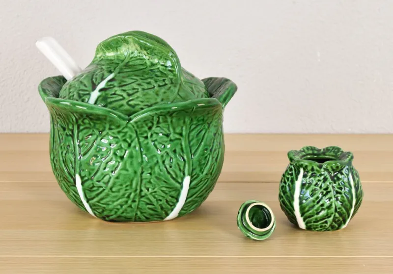 Sale Pamono Vintage Ceramic Cabbage Salt Shaker from Bordallo Pinheiro, Portugal, 1960s