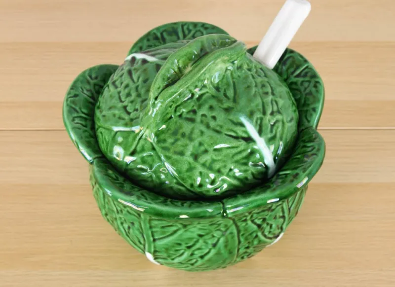 Sale Pamono Vintage Ceramic Cabbage Tureen Bowl from Bordallo Pinheiro, Portugal, 1960s