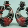 Pamono Vintage Ceramic Candleholders by Coronetti Cunardo, 1950s, Set of 2> Candleholders
