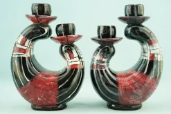 Pamono Vintage Ceramic Candleholders by Coronetti Cunardo, 1950s, Set of 2><noscript><img width=