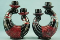 Pamono Vintage Ceramic Candleholders by Coronetti Cunardo, 1950s, Set of 2><noscript><img width=