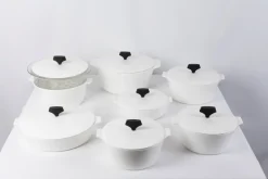 Pamono Vintage Ceramic Fire Resistant Pans from Pyroflam de Luxe, Set of 8> Dinnerware Accessories